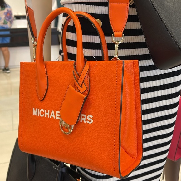 MICHAEL KORS
Mirella Small Pebbled Leather Crossbody Bag Tote 
Poppy 
NWT - Picture 15 of 16